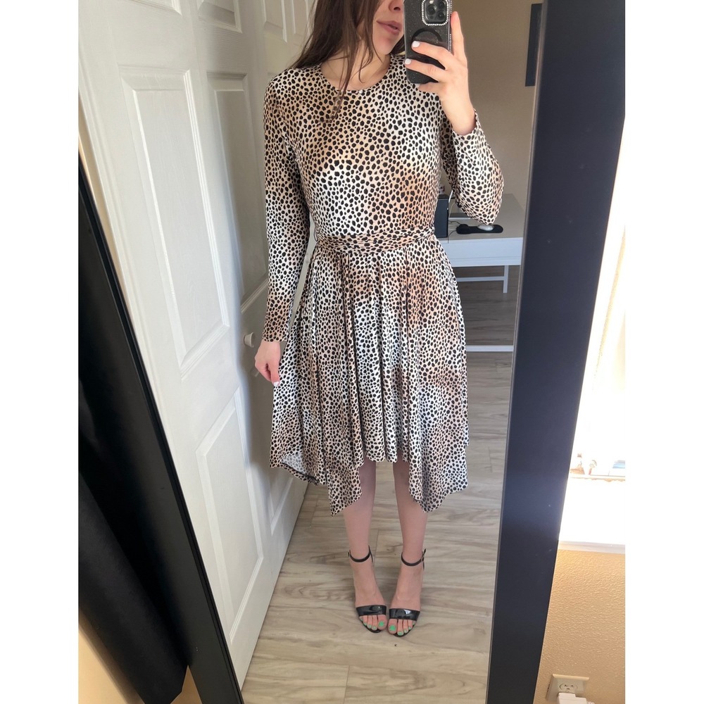 NWT Women's Size Medium Leopard Print Asymmetrical Flowy, Michael Kors Dress!
